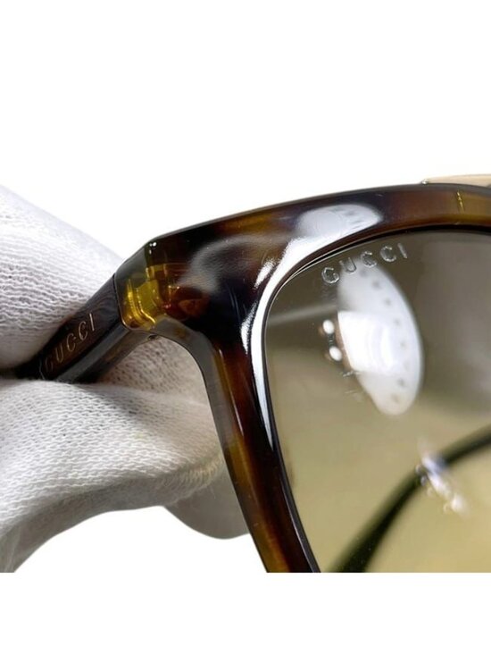 Gucci Sunglasses Brown Tortoiseshell Style Wellington Acetate Metal Eyewear main image 4